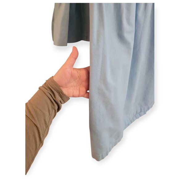 Sunday Best Babydoll Baby Blue Mini Dress Bell Sleeve Keyhole Poplin Cotton S - Picture 5 of 11